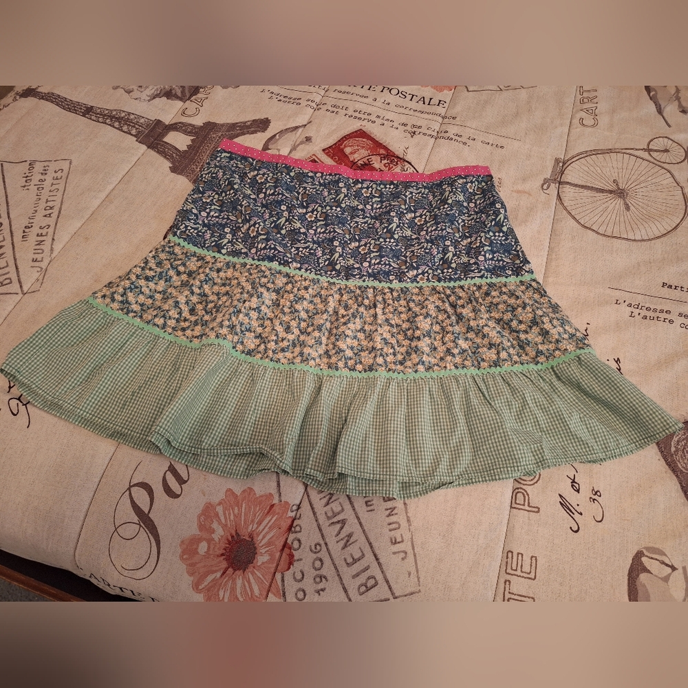 Floral Patchwork Skirt - Multicolor Sz 14 By American Eagle
